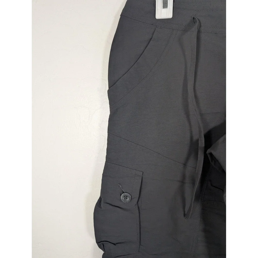 North Face Cargo Shorts Womens 4 Gray Hiking Outdoor‎ Utility Drawstring Nylon